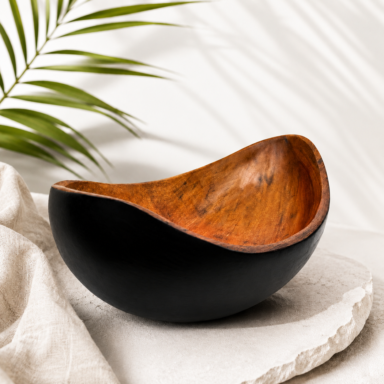 Oval Cedar Bowl, black underside