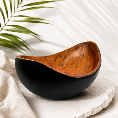 Oval Cedar Bowl, black underside