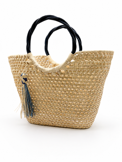 Thatch Bag, blue trim