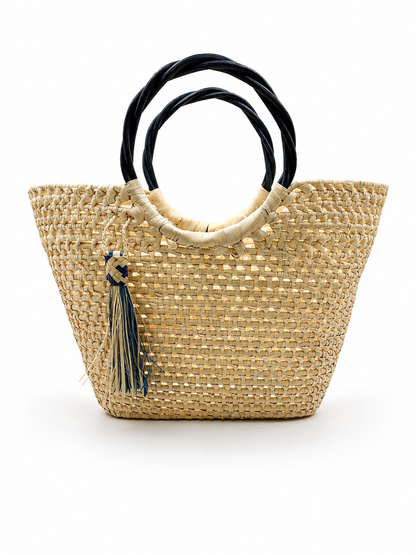 Thatch Bag, blue trim