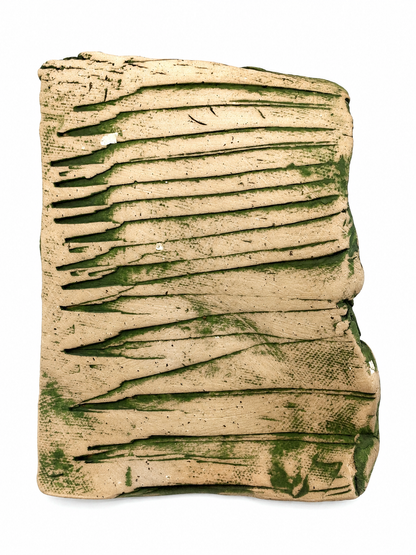 Freeform Ceramic Bowl, green texture