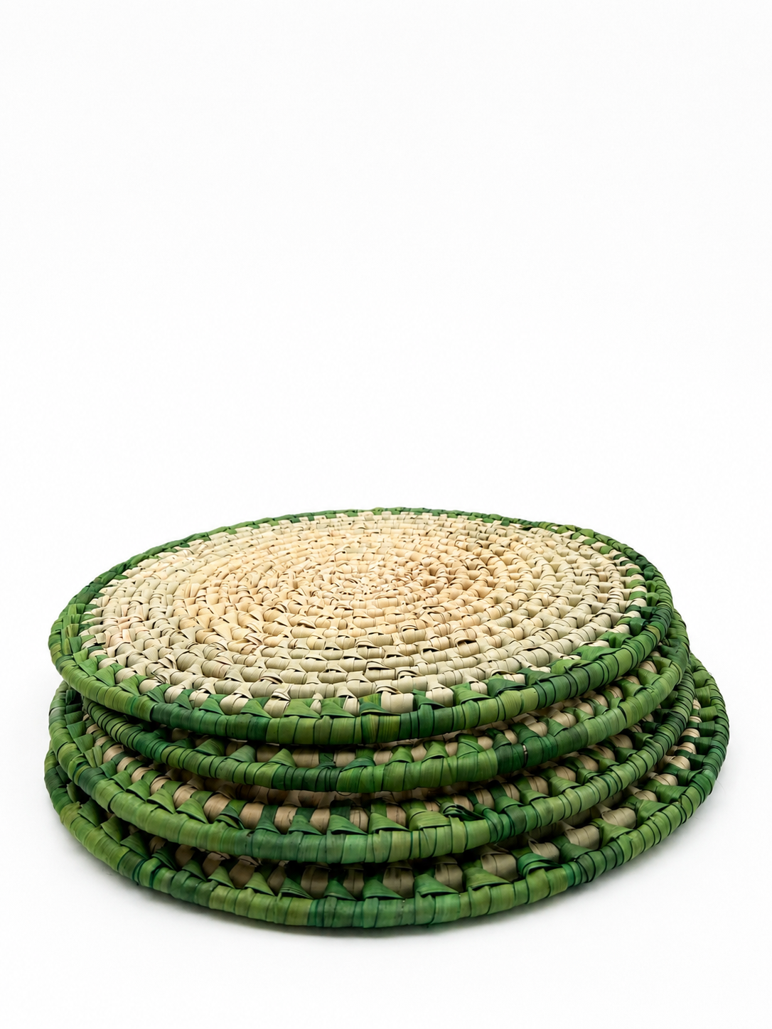 Thatch Placemats, green trim (set of 4)