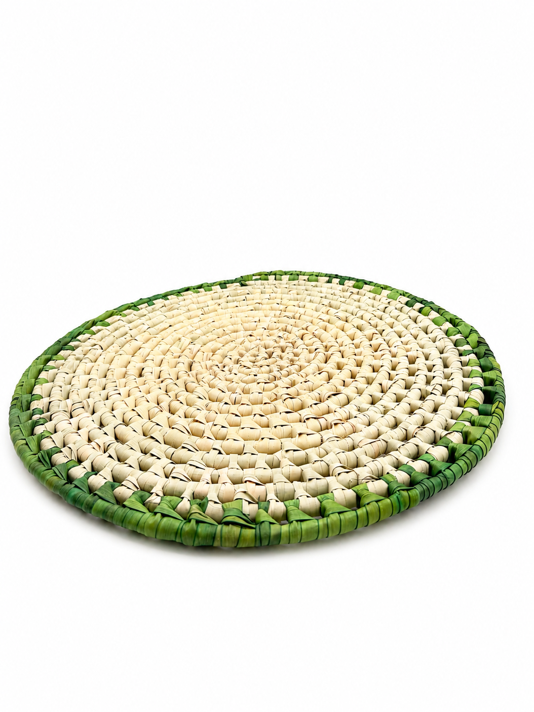 Thatch Placemats, green trim (set of 4)